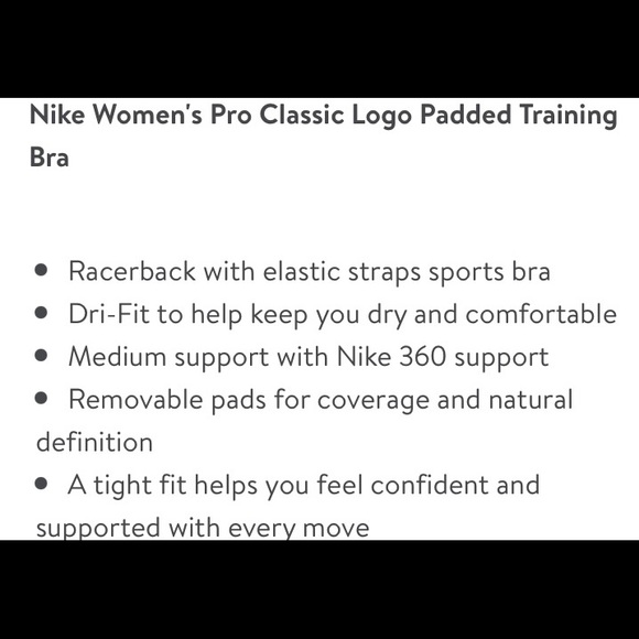 Nike Women’s Pro Classic Logo Training Bra - Picture 8 of 8